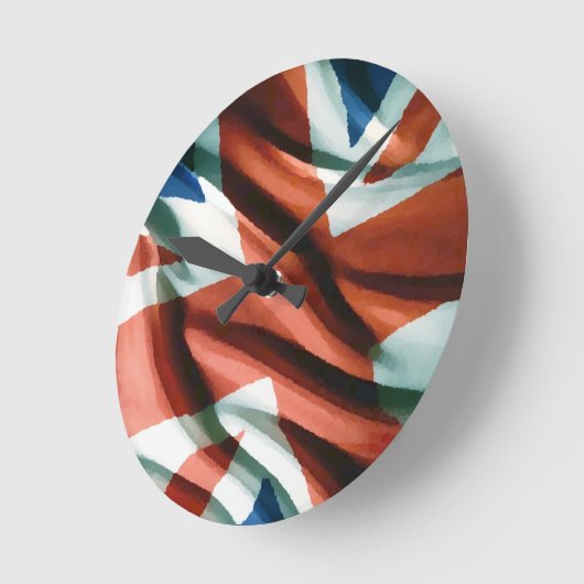 British Flag Pop Art Ronde Klok (Hoek)