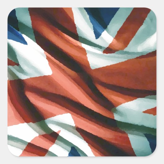 British Flag Pop Art Vierkante Sticker (Voorkant)