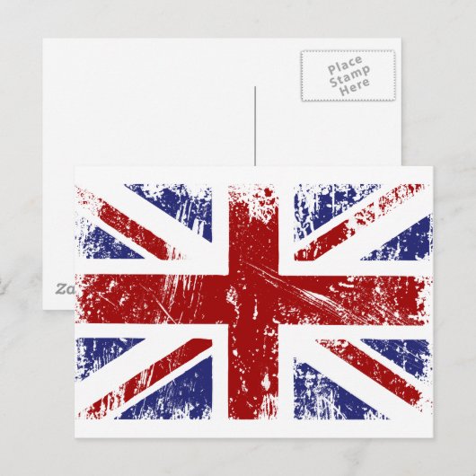 British Flag Punk Grunge Briefkaart (Voorkant / Achterkant)