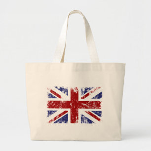 British Flag Punk Grunge Grote Tote Bag
