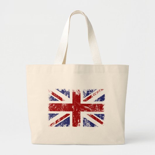 British Flag Punk Grunge Grote Tote Bag (Voorkant)