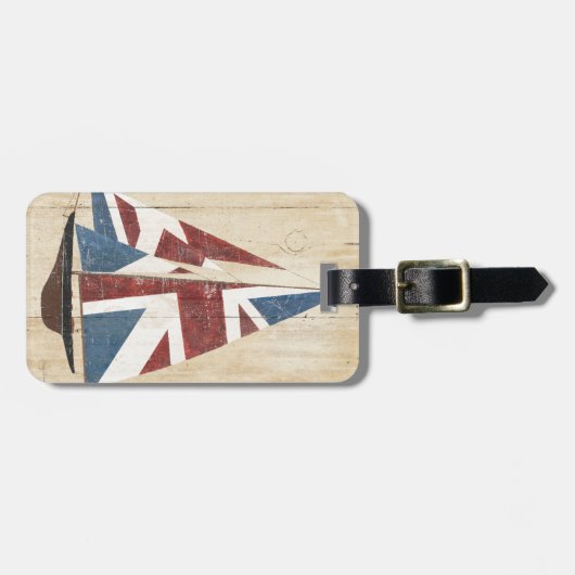 British Flag Sailboot Bagagelabel (Voorkant horizontaal)