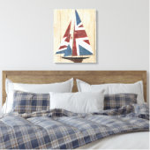 British Flag Sailboot Canvas Afdruk (Insitu (Slaapkamer))