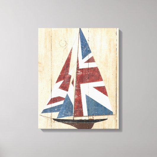 British Flag Sailboot Canvas Afdruk (Voorkant)