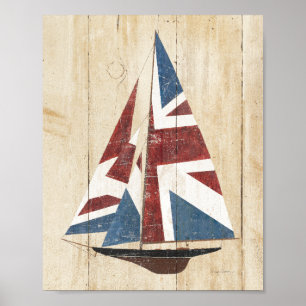 British Flag Sailboot Poster