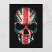 British Flag Skull op Black Briefkaart (Voorkant)
