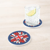 British Flag Sunflower Design Coaster  Zandsteen Onderzetter (Zijkant)