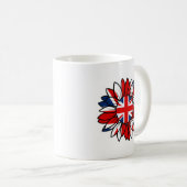British Flag Sunflower Design Koffiemok (Voorkant rechts)