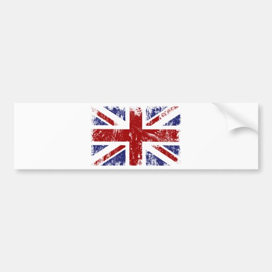 British Flag Union Jack Punk Grunge Bumpersticker (Voorkant)