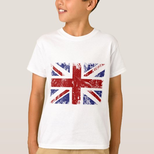 British Flag Union Jack Punk Grunge T-shirt (Voorkant)