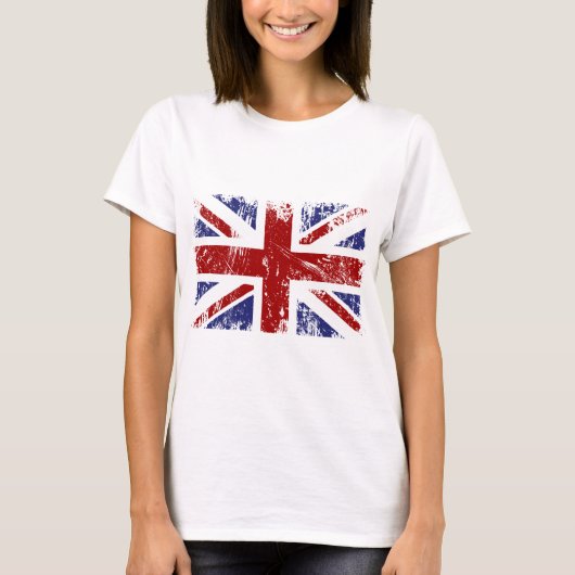 British Flag Union Jack Punk Grunge T-shirt (Voorkant)