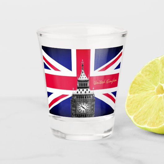 British Flag & Verenigd Koninkrijk, Big Ben / UK S Shot Glas (Voorkant)