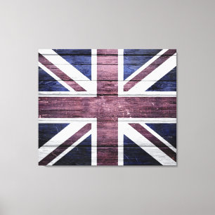 British Flag  Wood Canvas Afdruk