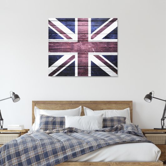 British Flag  Wood Canvas Afdruk (Insitu (Slaapkamer))