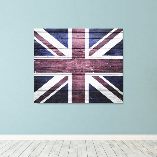 British Flag  Wood Canvas Afdruk (Insitu (Houten vloer))