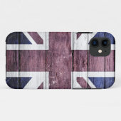 British Flag Wood Case-Mate iPhone Case (Achterkant (horizontaal))