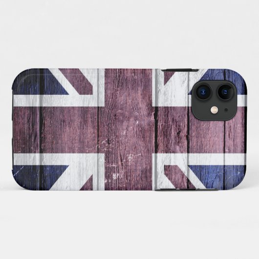 British Flag Wood Case-Mate iPhone Case (Achterkant (horizontaal))