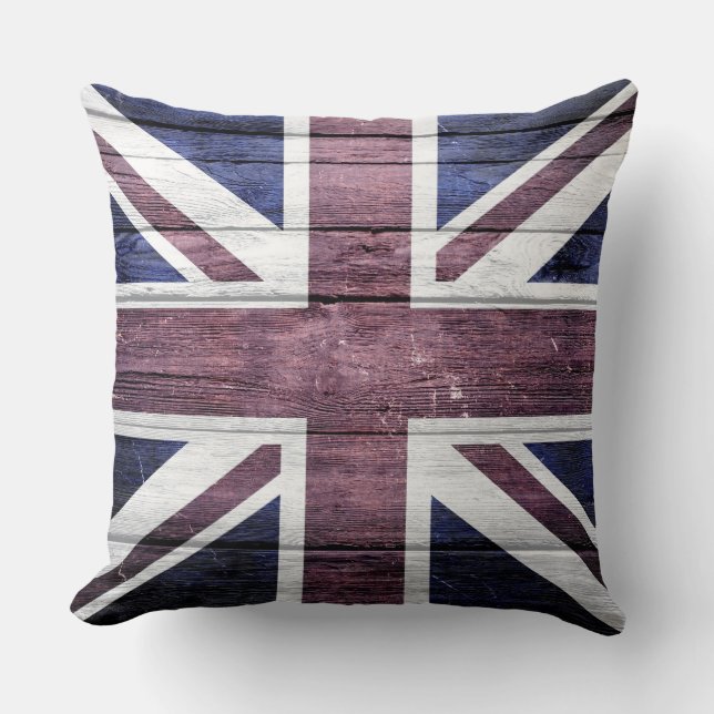 British Flag  Wood Kussen (Voorkant)