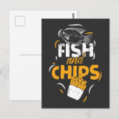 British Food Fish Chips Funny Streetfood Briefkaart (Voorkant / Achterkant)
