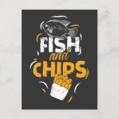 British Food Fish Chips Funny Streetfood Briefkaart (Voorkant)