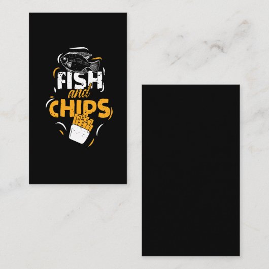British Food Fish Chips Funny Streetfood Visitekaartje (Voorkant / Achterkant)