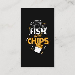 British Food Fish Chips Funny Streetfood Visitekaartje