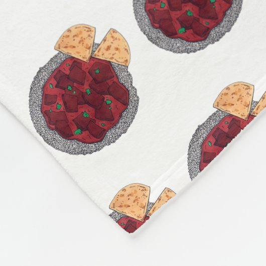 British Food Indian Takeaway Chicken Tikka Masala Fleece Deken (Hoek)