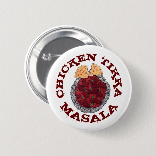 British Food Indian Takeaway Chicken Tikka Masala Ronde Button 5,7 Cm (Voorkant /achterkant)