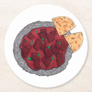 British Food Indian Takeaway Chicken Tikka Masala Ronde Kartonnen Onderzetter