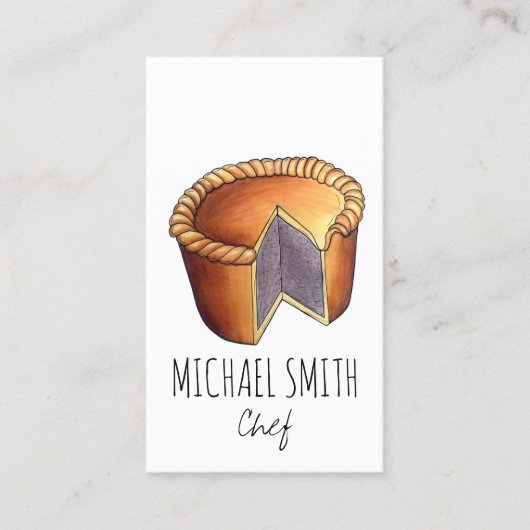 British Food Pork Pie Savory Pastry UK Cuisine Visitekaartje (Voorkant)