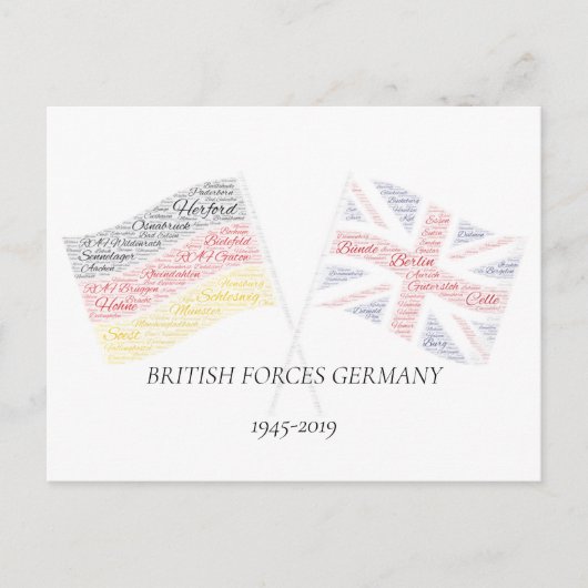 British Forces Germany Cross Flag Briefkaart (Voorkant)