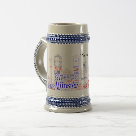 British Forces Münster Gray Stein Bierpul (Voorkant links)