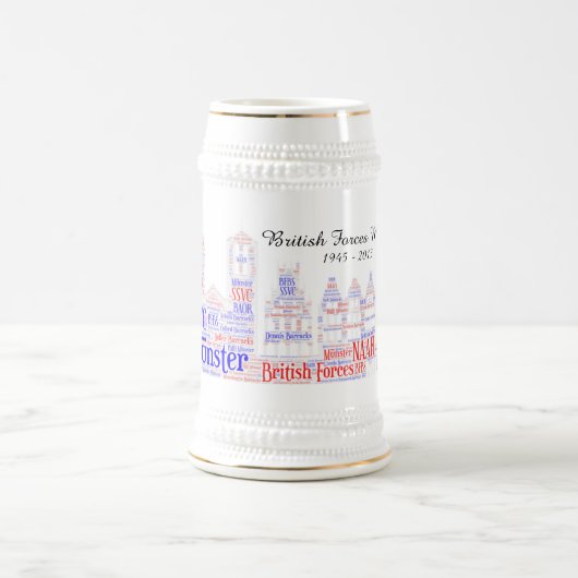 British Forces Münster White Stein Bierpul (Center)