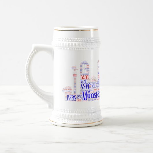 British Forces Münster White Stein Bierpul (Links)