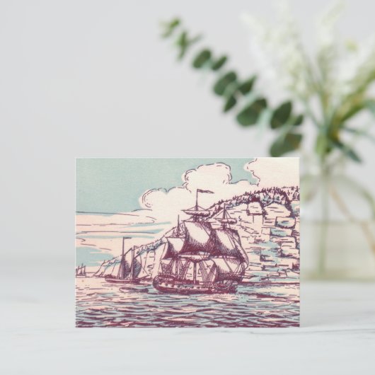 British Frigate 1843 Briefkaart (Staand voorkant)