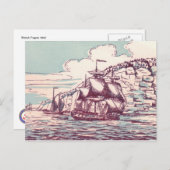 British Frigate 1843 Briefkaart (Voorkant / Achterkant)