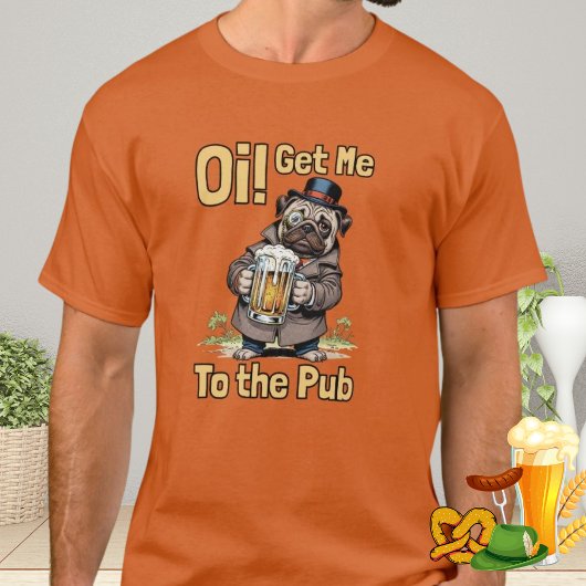 British Gentleman Pug London Pub Hondenliefhebber  T-shirt