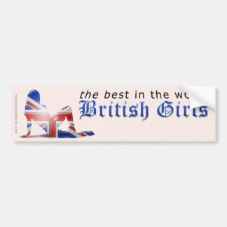 British Girl Silhouette Flag Bumpersticker