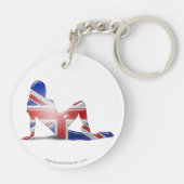 British Girl Silhouette Flag Sleutelhanger (Achterkant)