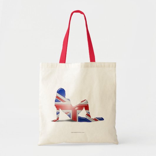 British Girl Silhouette Flag Tote Bag (Voorkant)