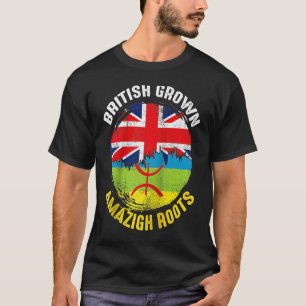 British Grown Amazigh Roots vlaggen voor mannen T-shirt