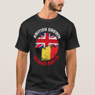British Grown Belgium Roots Flags for Men T-shirt