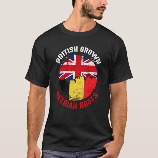 British Grown Belgium Roots Flags for Men T-shirt (Voorkant)