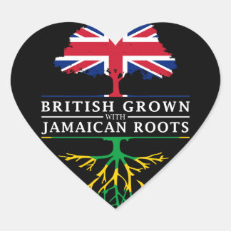 British Grown in Jamaican Roots Jamaica Design Hart Sticker