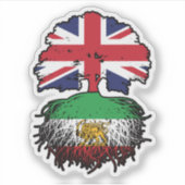 British Grown Iranian Roots Lion and Sun Sticker (Voorkant)