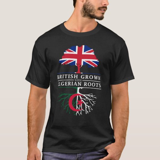 British Grown with Algeran RootsAlgerije Design T-shirt (Voorkant)