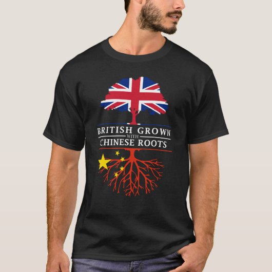 British Grown with Chinese    RootsChina Design T-shirt (Voorkant)
