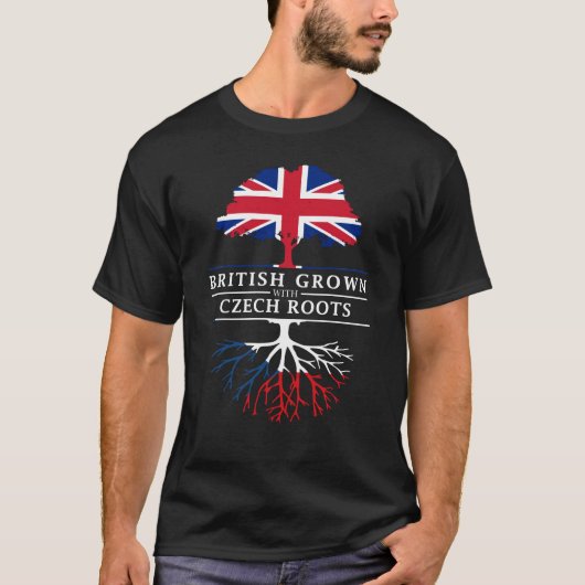 British Grown with Czech RootsCzechia Design T-shirt (Voorkant)