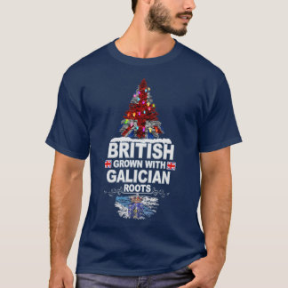 British Grown With Galicia Roots Gift voor Galicië T-shirt
