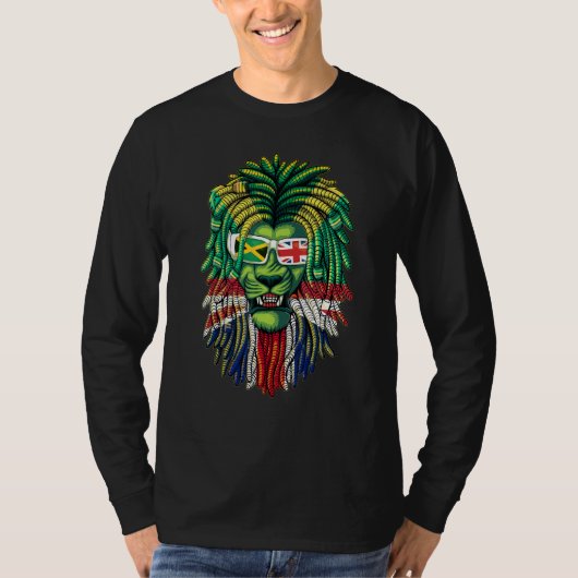 British Grown With Jamaican Roots Idea With Lion D T-shirt (Voorkant)